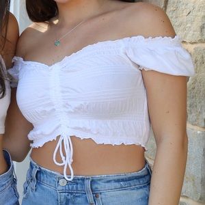 White Puff Sleeve Top